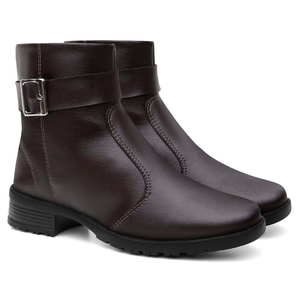 Bota Cloe Boiadeirinha  Botinha Feminina Blogueirinha Inverno Leve Confortável Country Cano Curto