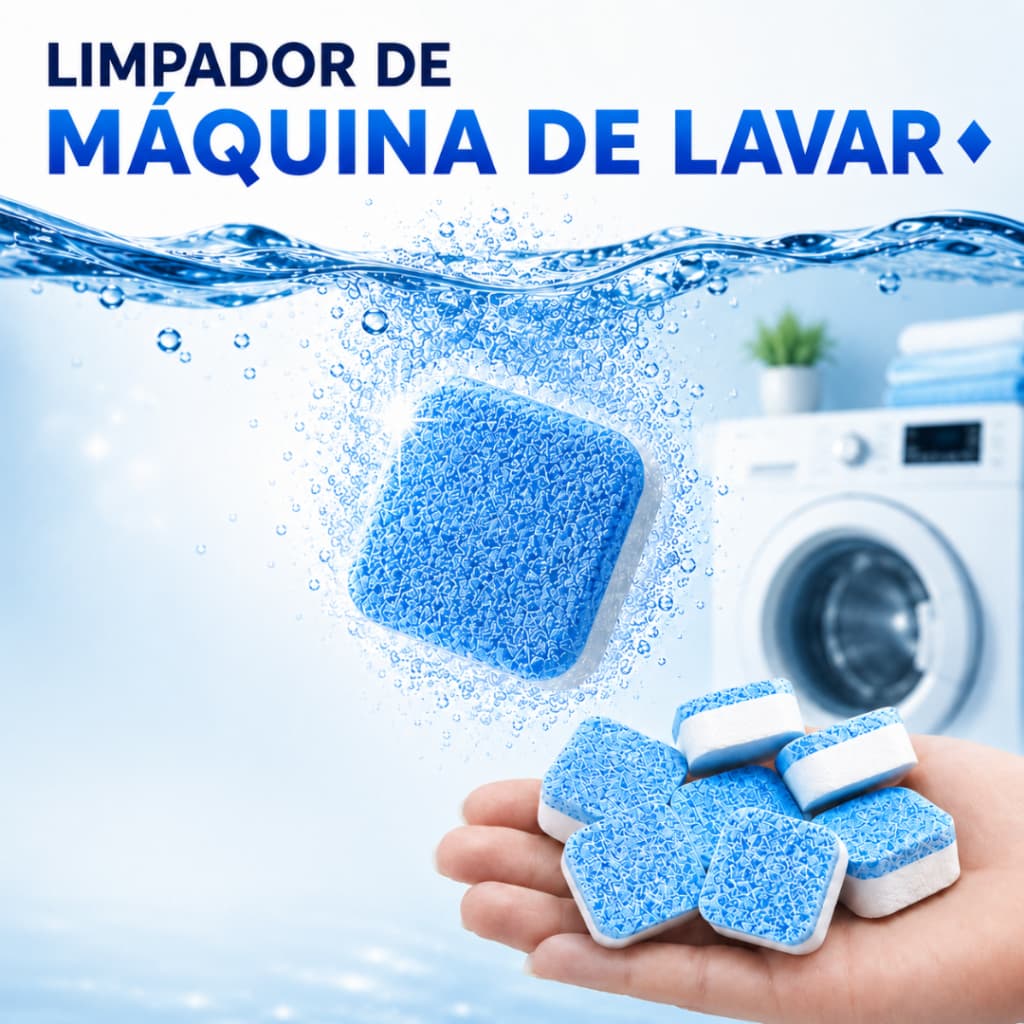 Kit 12/24/36 Pastilhas de Limpeza Profunda  para Máquina de Lavar Roupas Remove Manchas e Odor