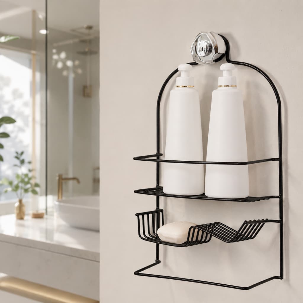 Porta Shampoo com Prateleiras e Saboneteira