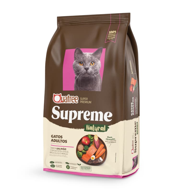 Ração Para Gatos Quatree Supreme Gatos Adultos Salmão e Batata Doce 10,1Kg