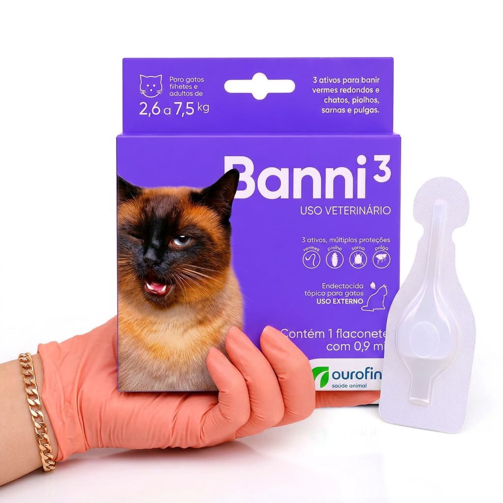 Remédio Para Pulga em Gatos Banni3 0,9mL Dose Única