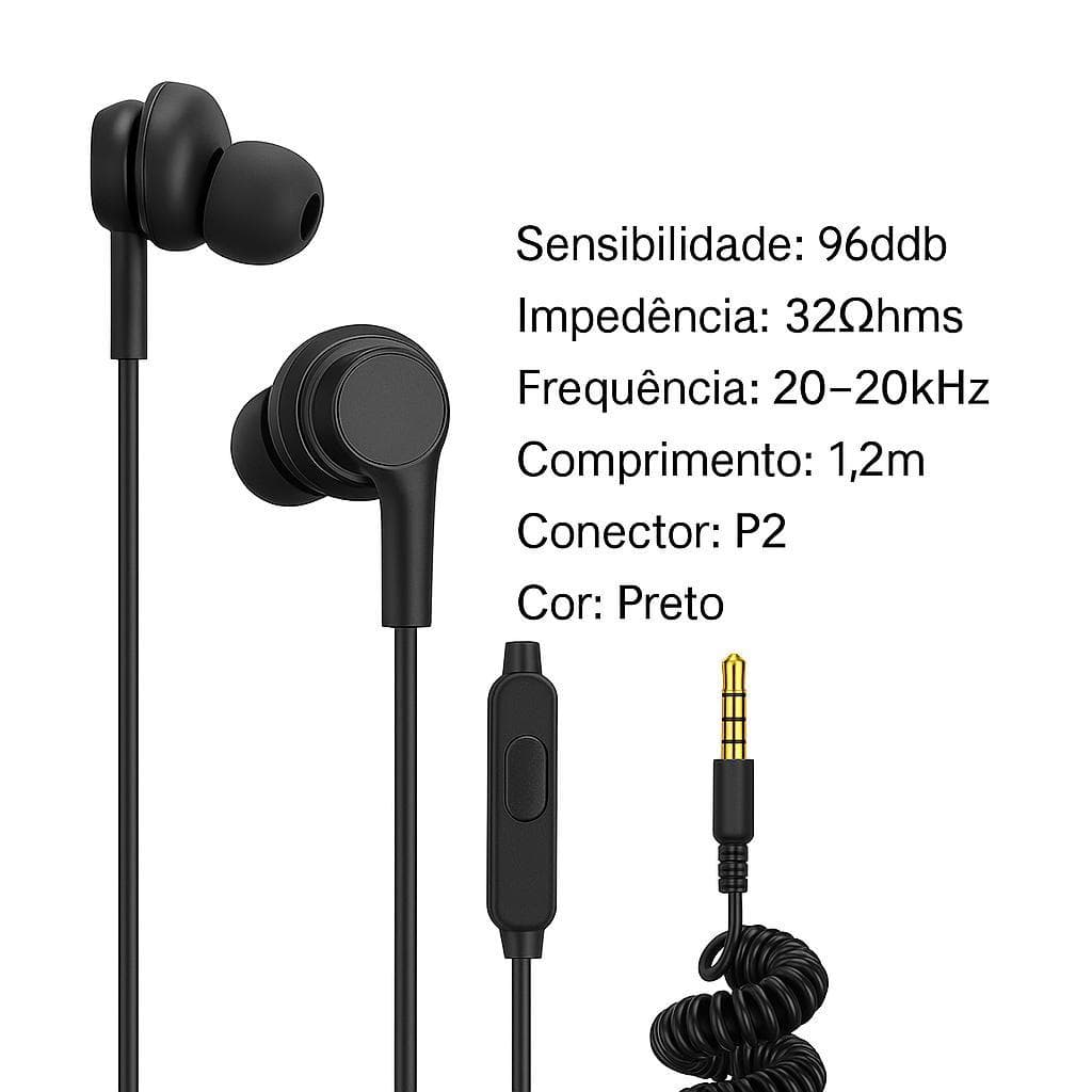 Fone De Ouvido P2 Com Microfone Controle De Volume AL-T9 Para Celular Notebook PC Gamer Música Preto top