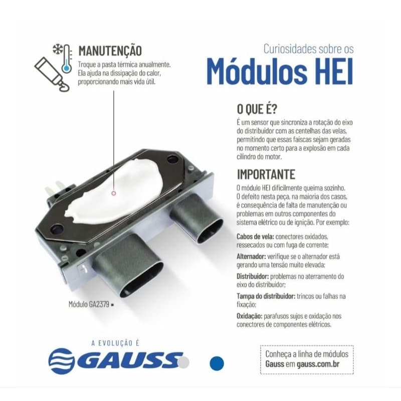 Módulo de Ignição 12v Magnético para Chevrolet Kadett e Monza - Gauss - Ga2379