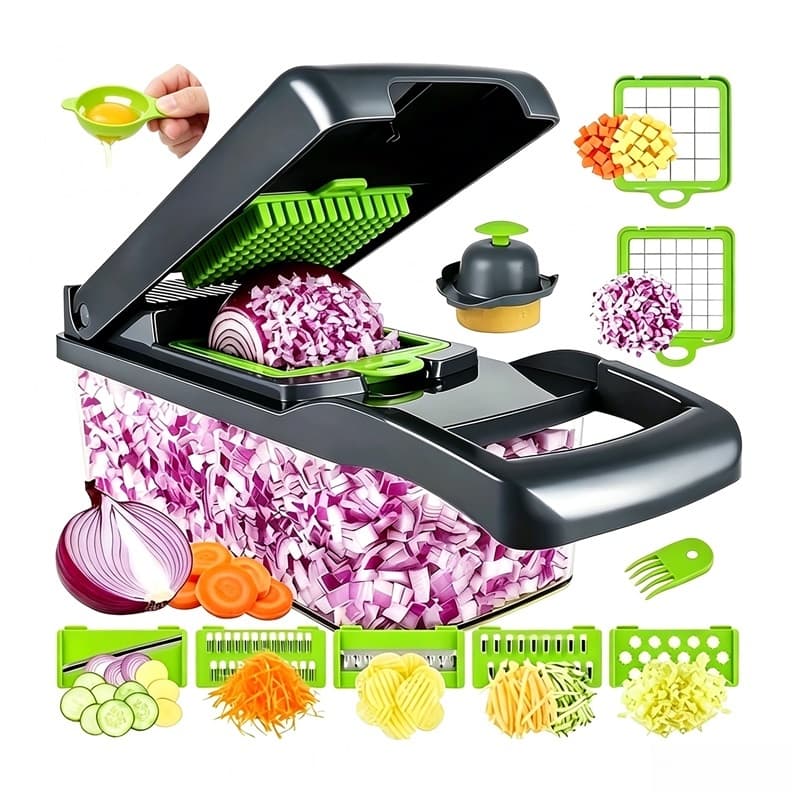 Conjunto de16 peças picador de vegetais fatiador de frutas multifuncional ralador manual de alimentos fatiador de vegeta