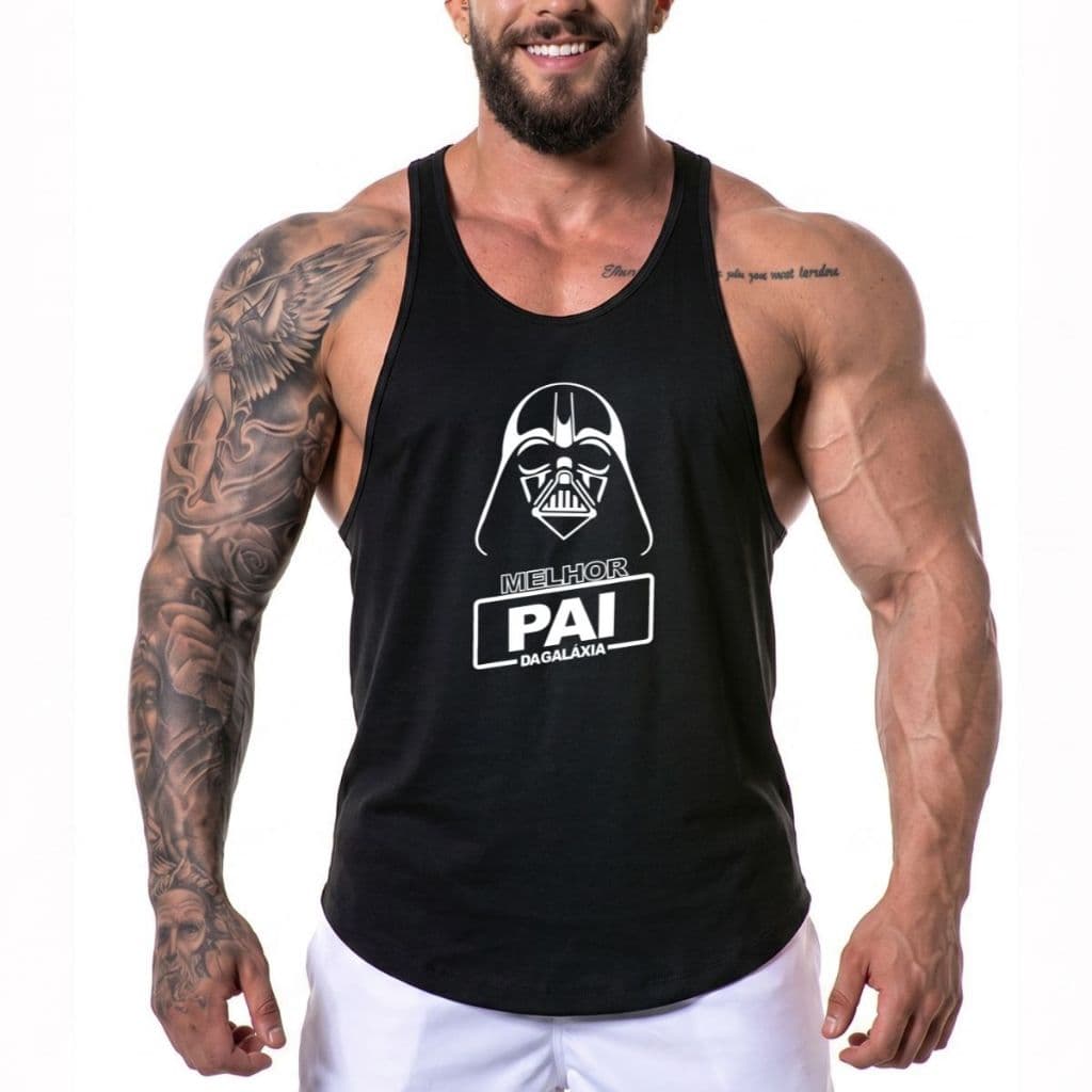 Regata Masculina Academia Melhor Pai da Galaxia Dia dos Pais Fitness
