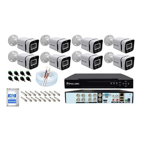 Kit Cftv 8 Câmeras Segurança Full Hd Fullsec Dvr 8ch Multi
