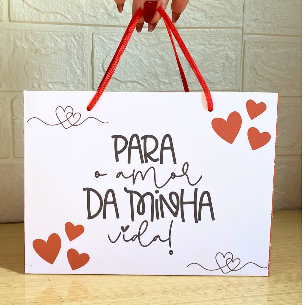 Sacolinha Personalizada Dia dos Namorados | SACOLA PEGUE E MONTE | Sacola Personalizada | Embalagem Dia dos Namorados