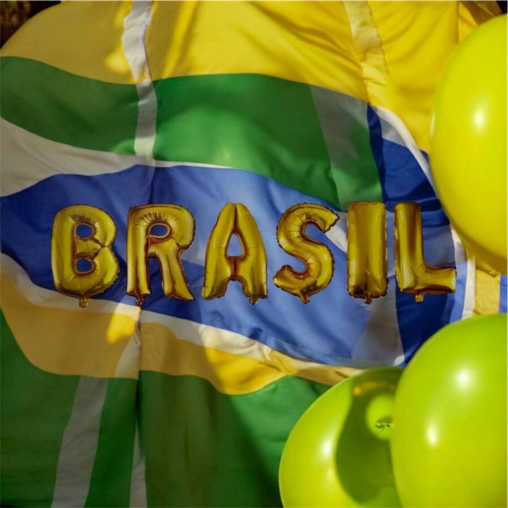 Balão Metalizado Nome, Estrela, Bate Bate Brasil, bandeira Decorção Copa