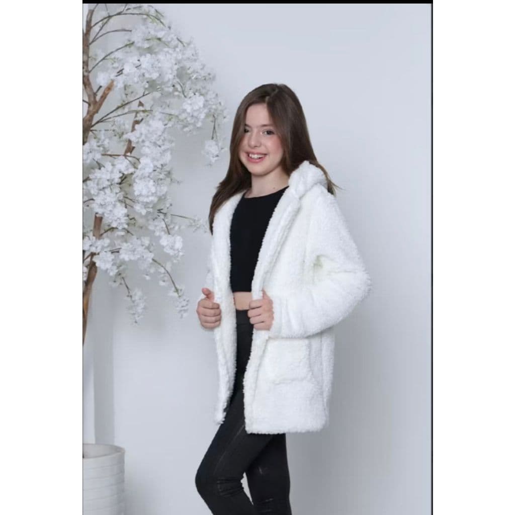 Casaco Infantil Feminino - Conforto e Estilo com Capuz e Bolso, Tamanho 10, 12, 14