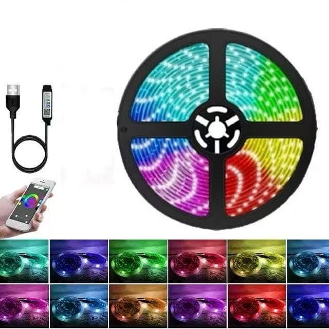 Kit Fita LED RGB 5/10 Metros, Controle App, Efeitos de Luz para Casa, Festas e Gaming
