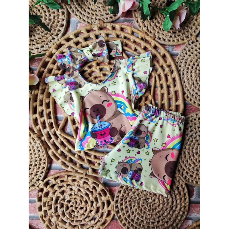 conjunto infantil malu com tiara de cabelo