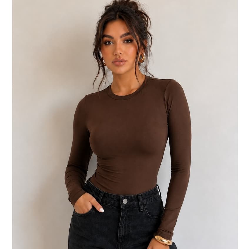 Blusinha de Frio Manga Longa Segunda Pele Casual Para Inverno