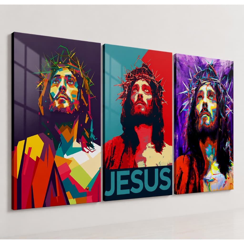 Kit quadro decorativo Jesus Cristo Religioso Cristão, Caminho verdade e a vida