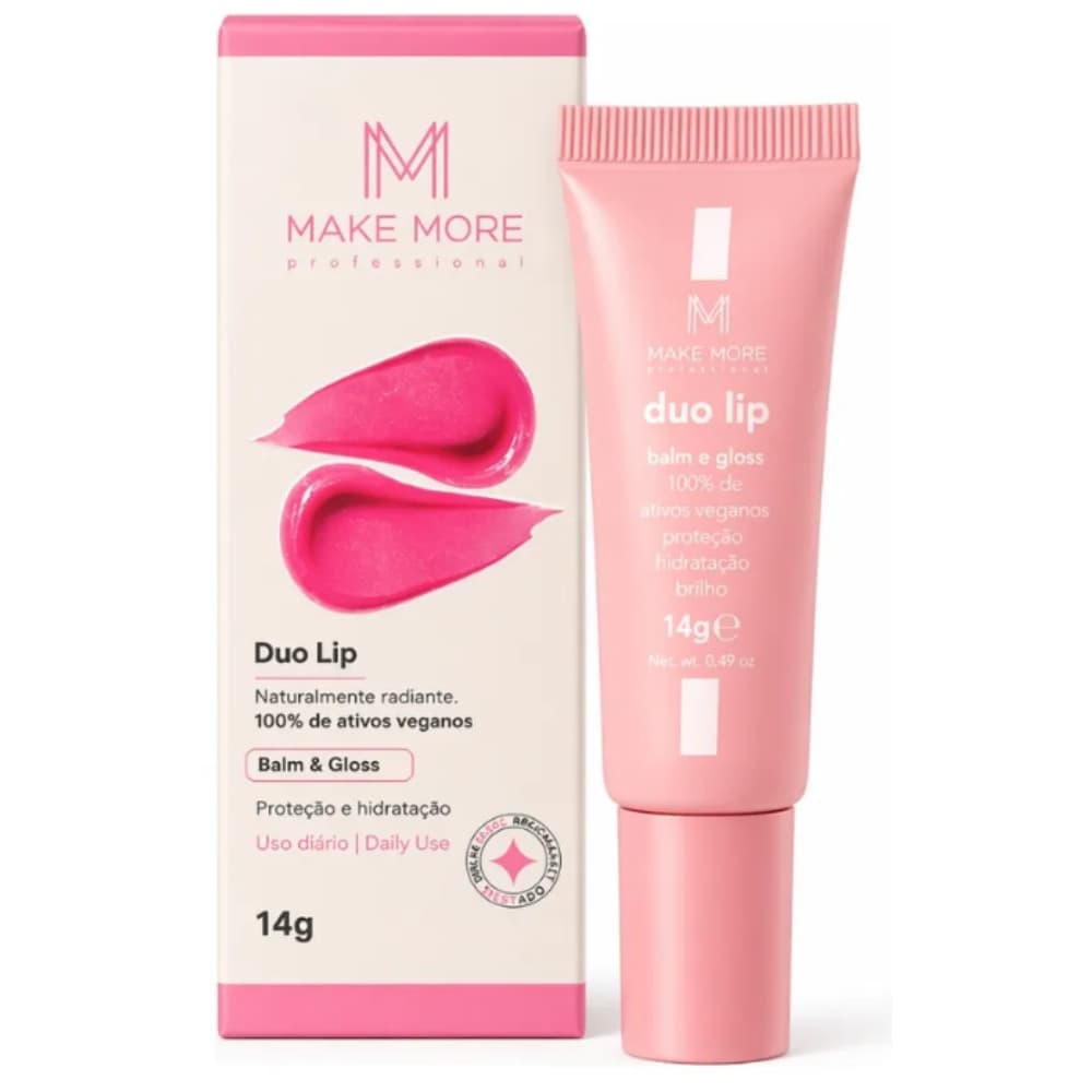 Balm e Gloss Hidratante Anti Resseca Duo Lip Make More 10g
