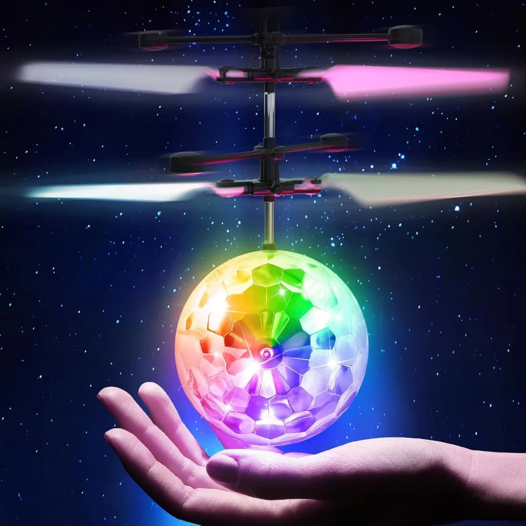 Bola Voadora Elétrica com LED Brinquedo Flutuante Sensor de Mão Mini Drone Helicóptero Infantil
