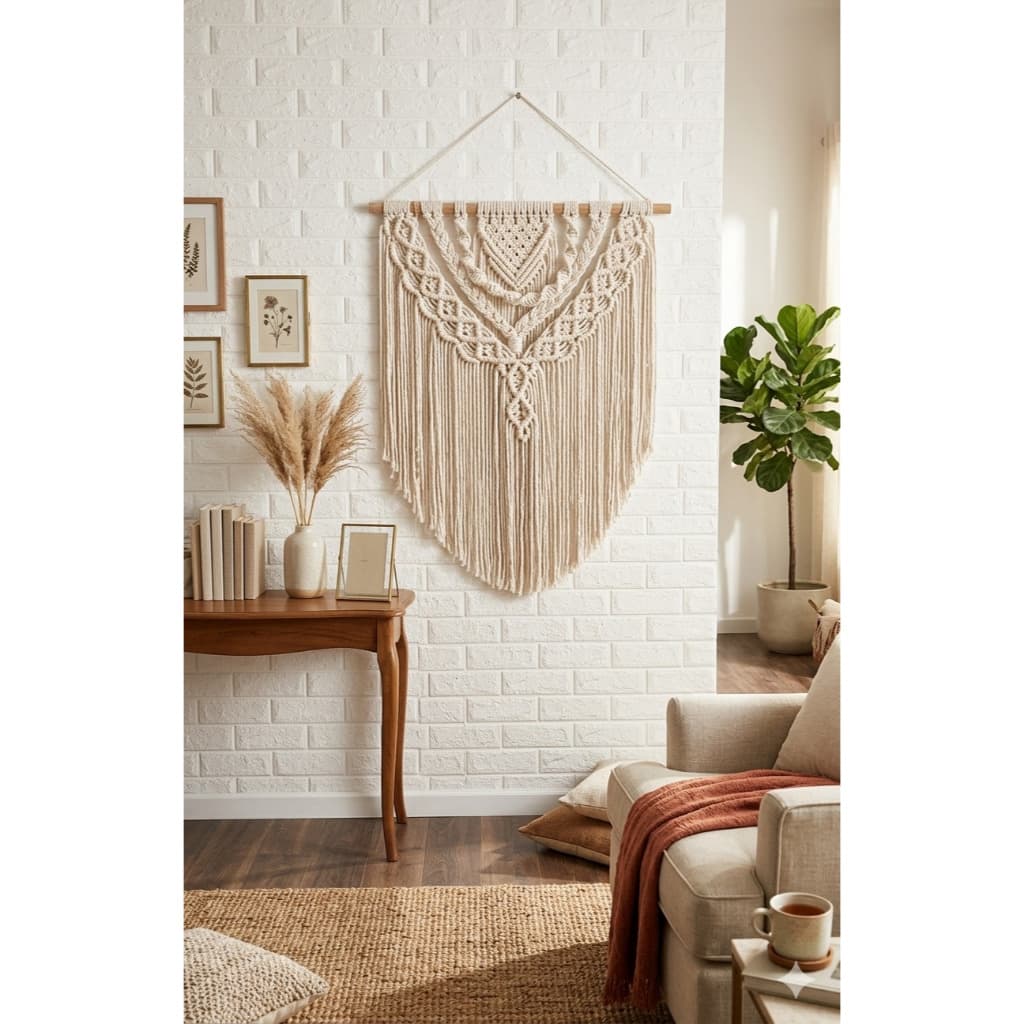 Painel de macrame tamanho 50x65 parede tapeçaria promoção