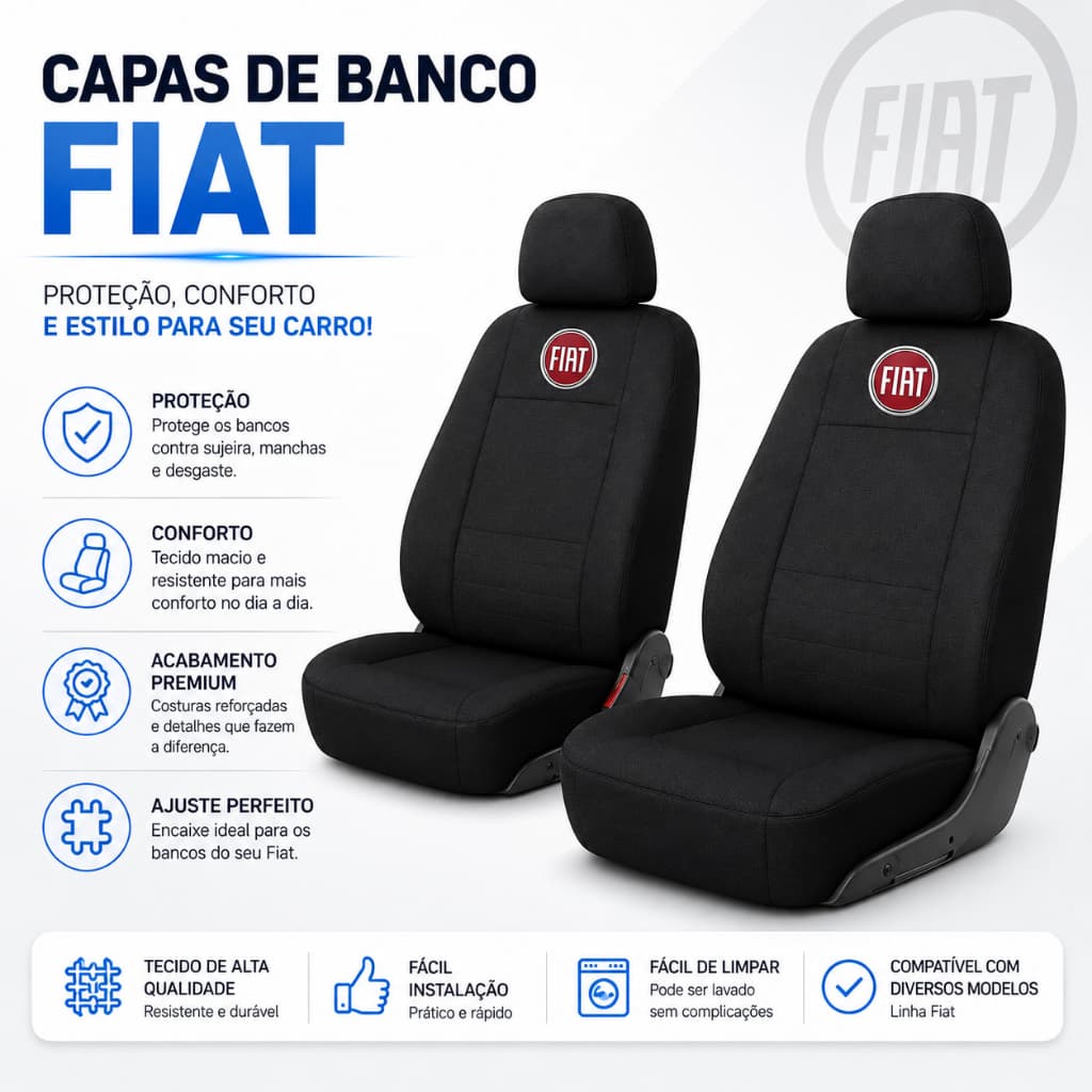 Capa Automotiva Protetora Banco Dianteiro Fiat Strada Cabine Simples Tecido Original Resistente