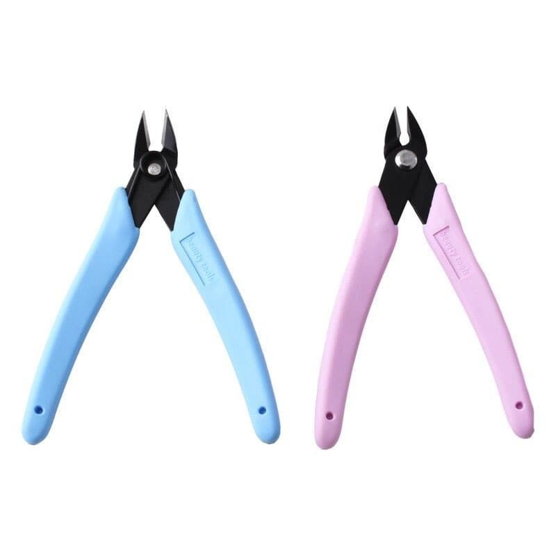 Alicate Para Colocação Cortador de Fibra e Decorações de Unha (ROSA/AZUL)