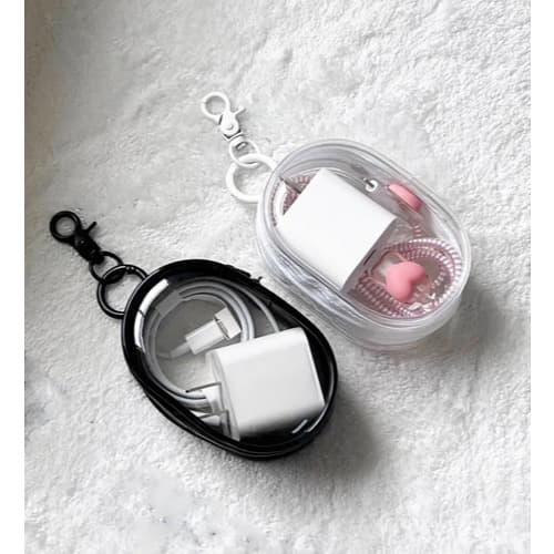 Mini Bolsa de Armazenamento Zíper Transparente Portátil, Organizador Multifuncional Compacto, Fone E Estojo Carregador