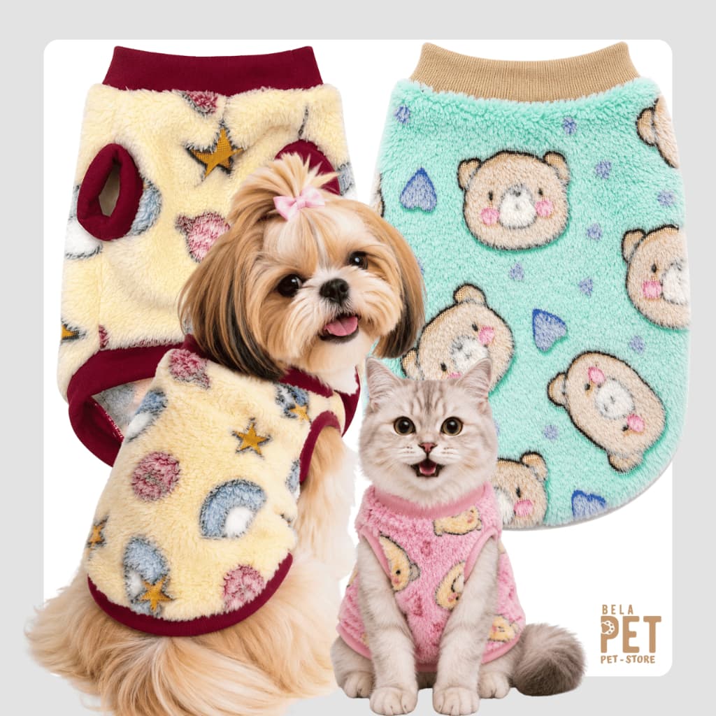 Sueter Pet Fofinho Fleece - Roupa de Inverno para Cachorro e Gato - Tecido Fleece de Alto Padrão