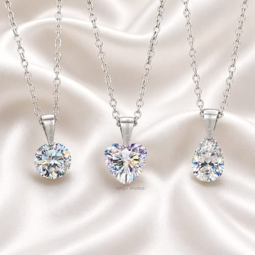 Colares Ponto de Luz Femininos Zircônia Brilhante Luxo Aço Inox Delicados Elegantes Minimalista