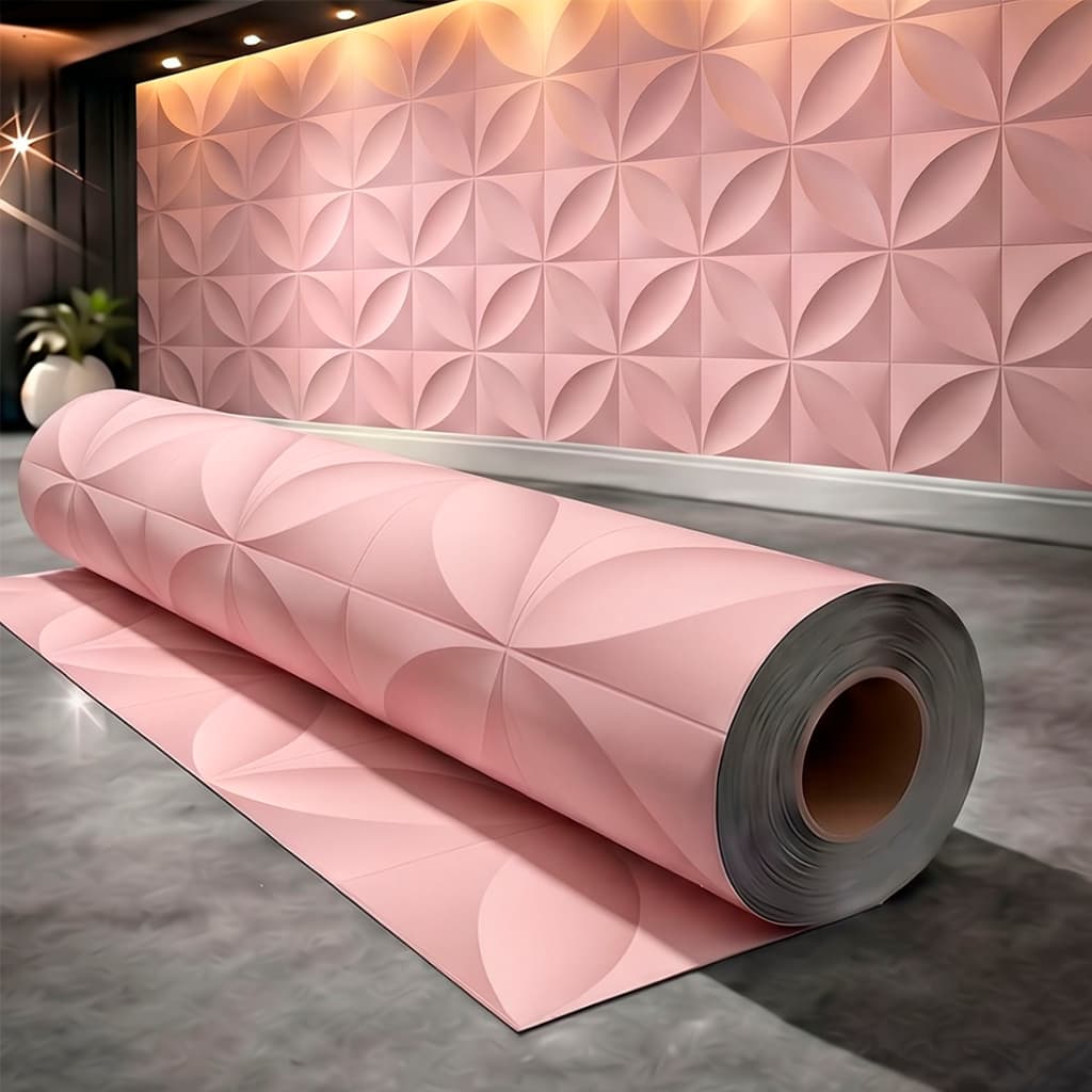 Papel de Parede Adesivo Geométrico Rosa Pétalas Para Quarto Salão de Beleza