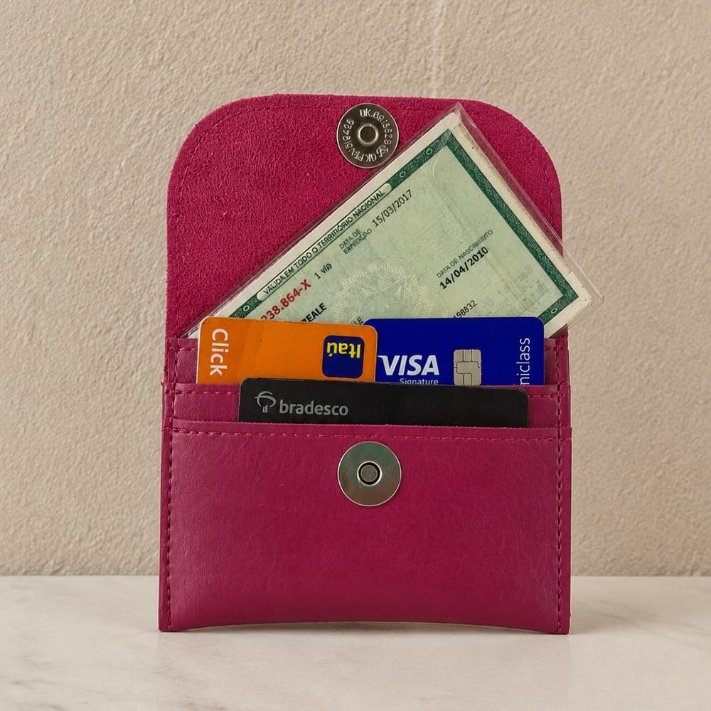 Porta Cartão Triplo Documentos CNH Carteira Artesanal Slim Compacta Masculina