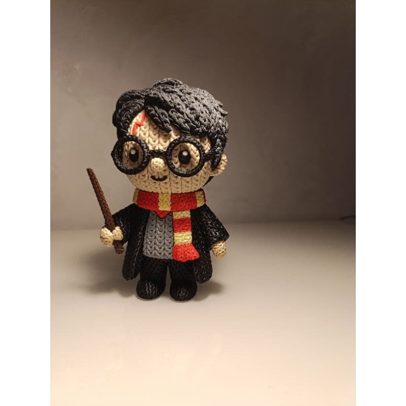 Harry Potter com Varinha Estilo Crochê Amigurumi 3D Colecionável Exclusivo - Fotos Reais