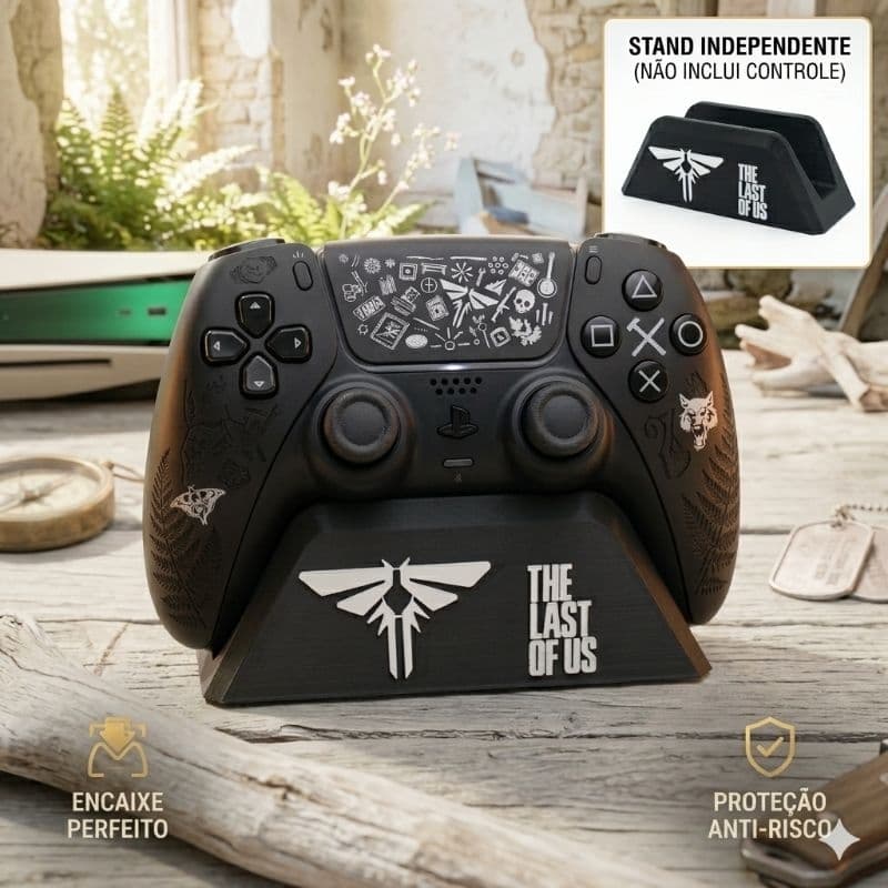 Suporte para Controle PS5 DualSense The Last of Us - Base Organizadora Decorativo setup Gamer