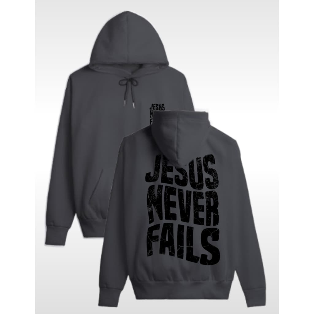Moletom Canguru Estampado Jesus Never Fails