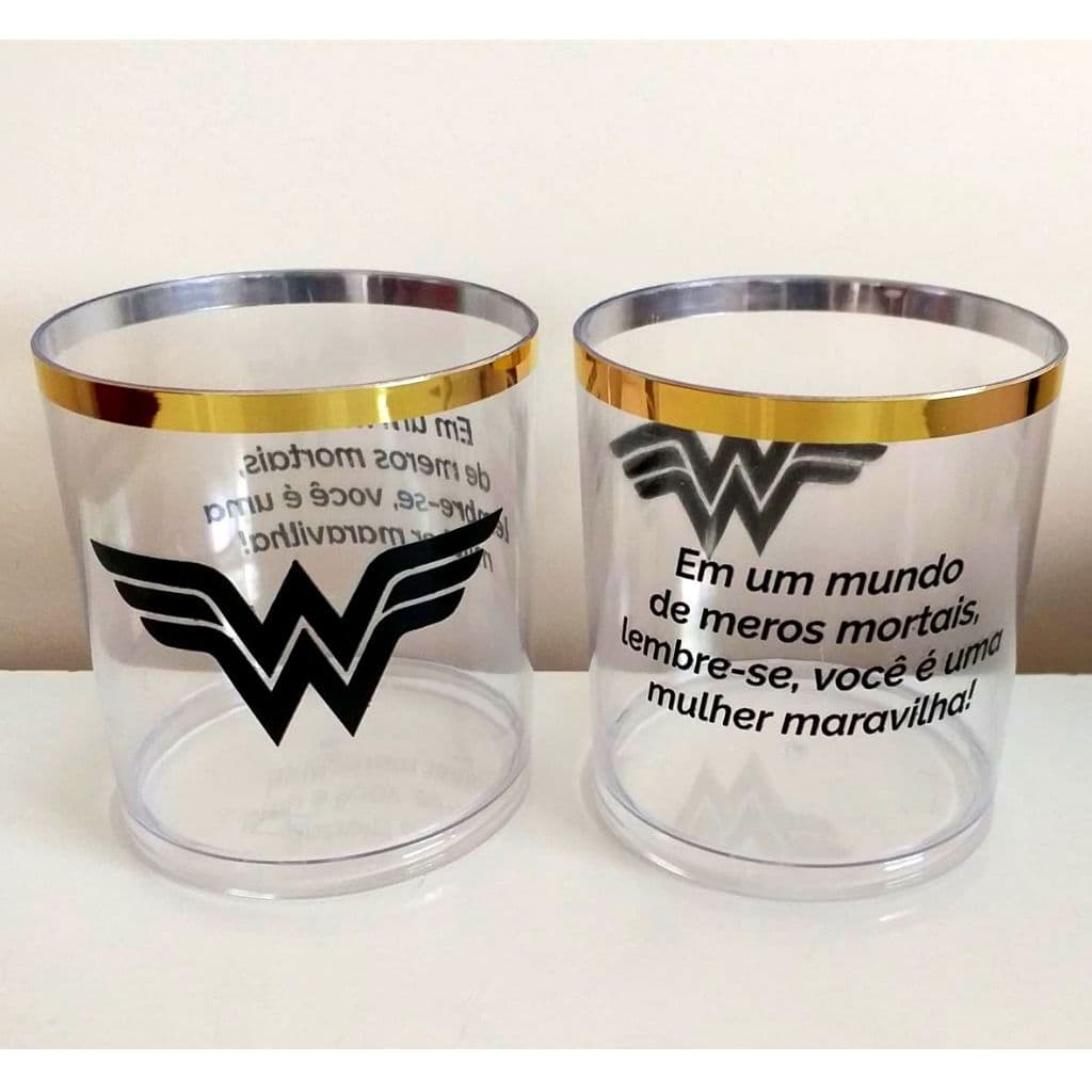 50 Copos Whisky 350 ml Acrílico Personalizados com ou sem borda metalizada