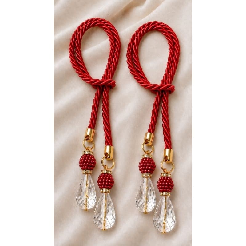 2 Cordões Decorativos com Pingente Transparente - Para saboneteira e Aromatizadores de Ambiente