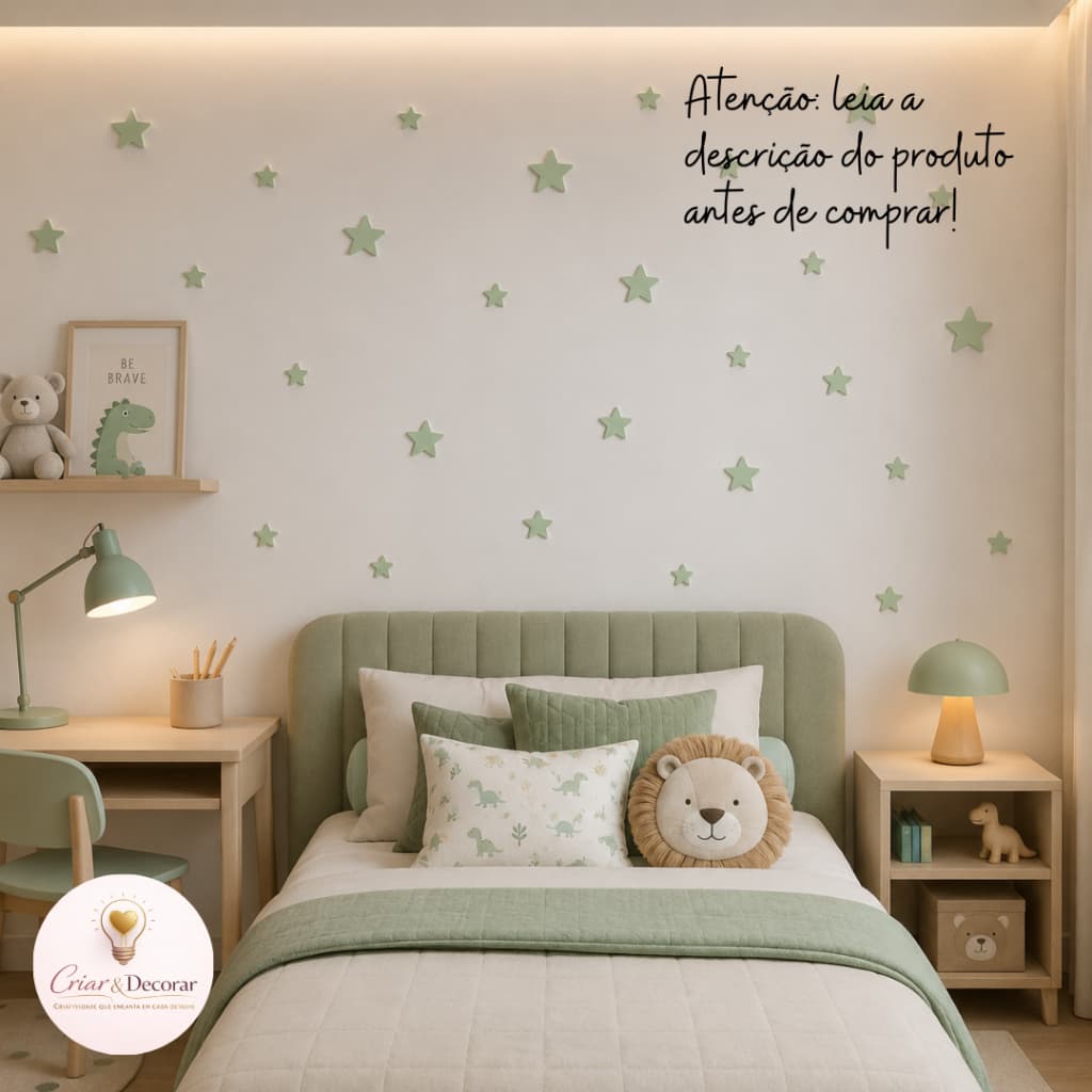 Estrelas Decorativas Parede Quarto Infantil Bebê Kit 36 Peças 3D Ref:064