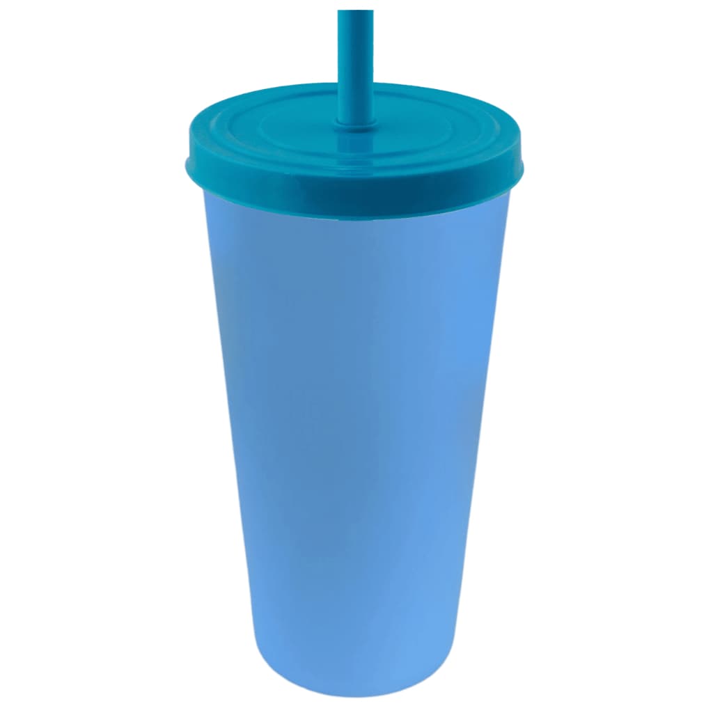 10 copos ecologic  600 ml com tampa e canudo