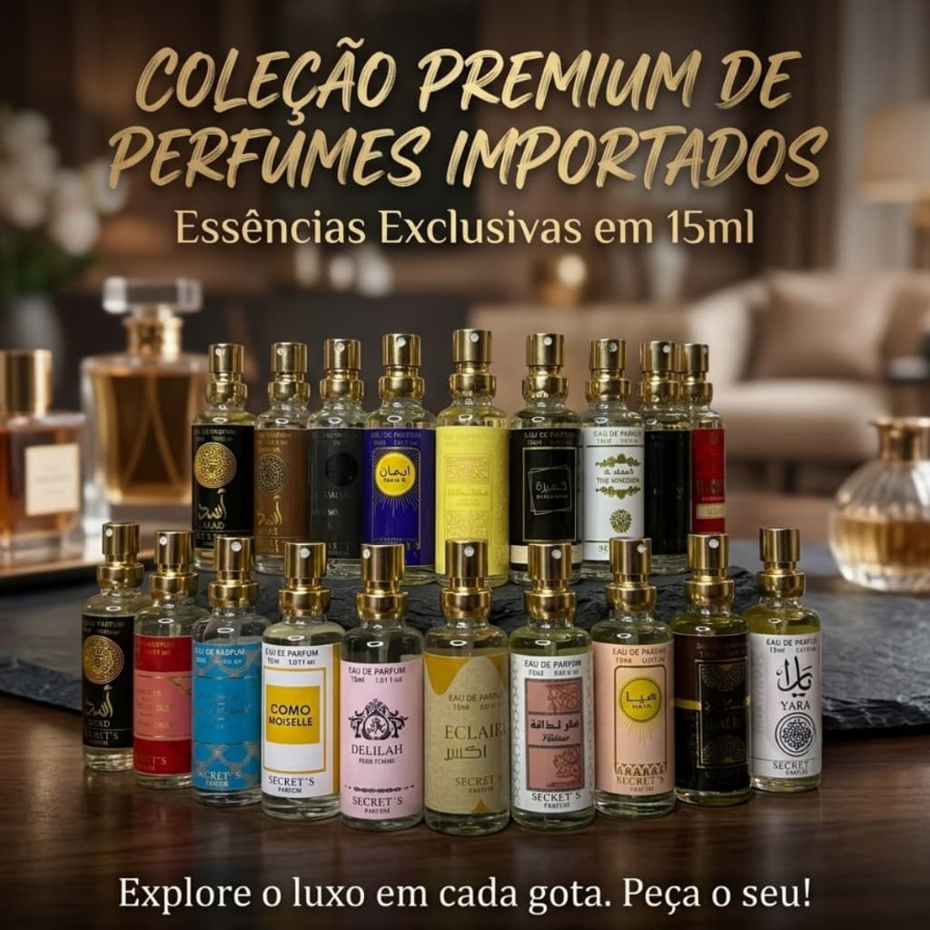 Perfumes Árabes Premium Secret’s 15ml Alta Fixação Longa Duração Luxo Importado Pronta Entrega