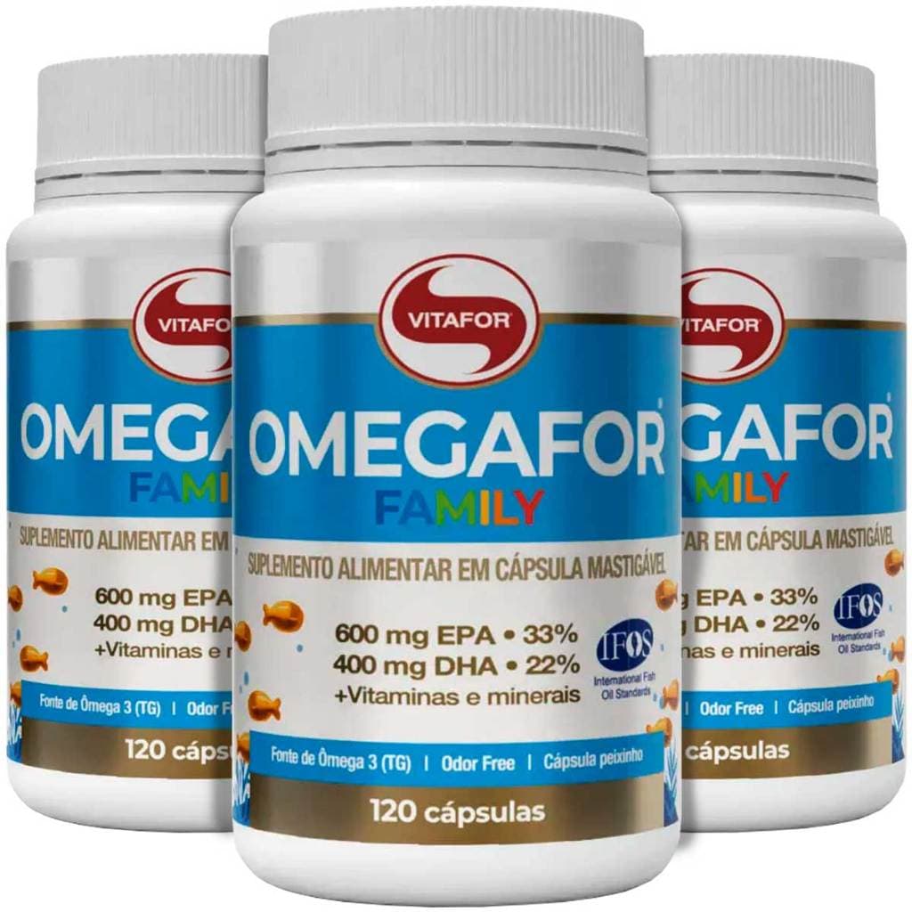 Vitafor Omegafor Family 600mg Epa 400mg Dha 3 Kits 360 Cápsulas
