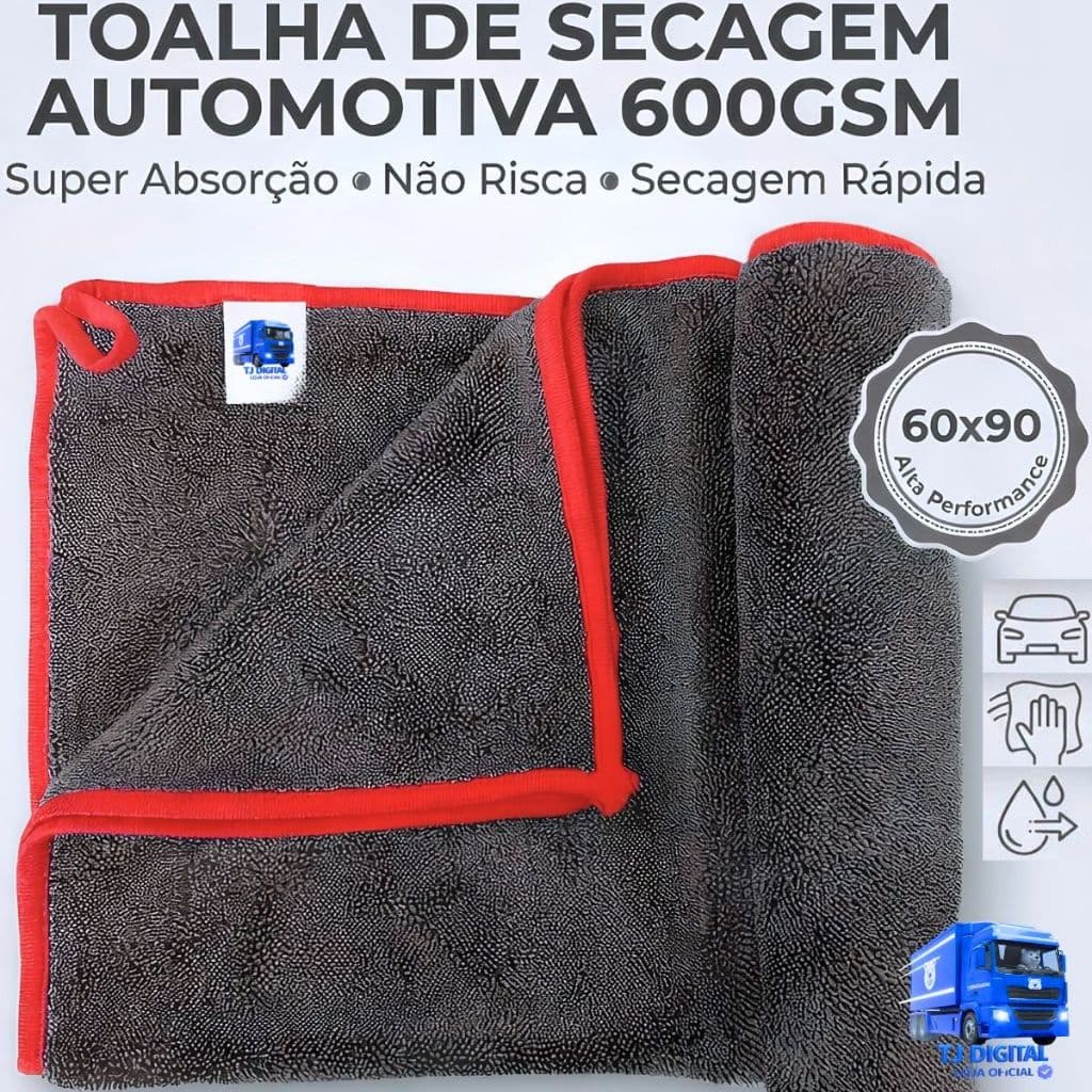 Toalha Gigante 600gsm de Secar Carro Moto Caminhão Magica Secagem Automotiva Twist Maxx Ultra