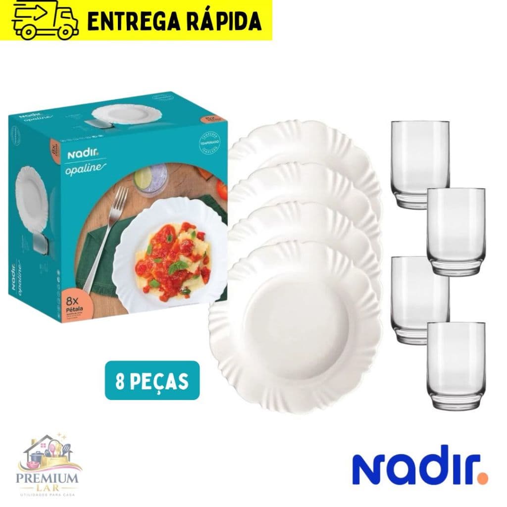 Aparelho de Jantar Opaline 8 pçs Petala Jogo de Jantar