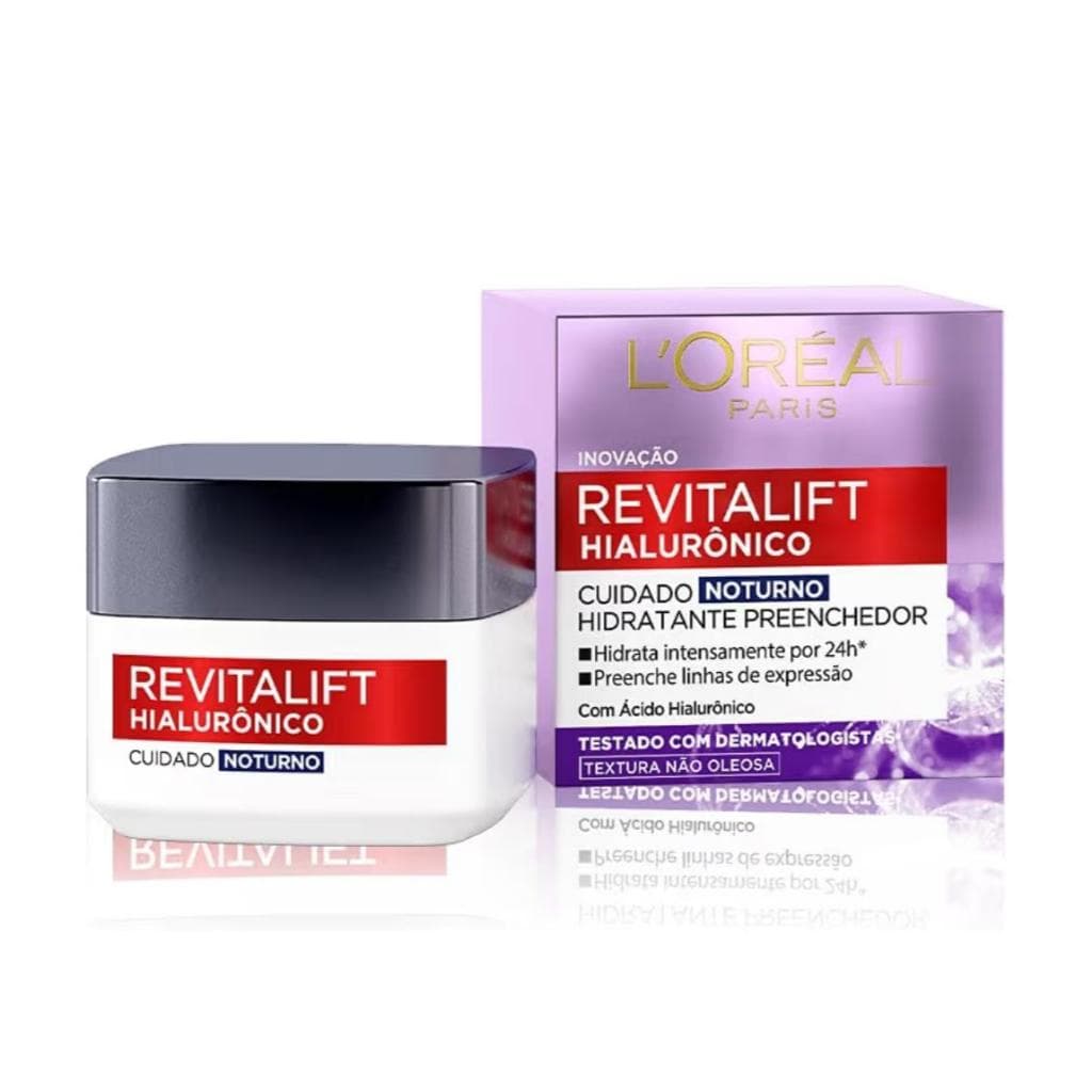 L'Oréal Revitalift Hialurônico Creme Noturno 49g | Preenche Rugas + Hidratação Intensa
