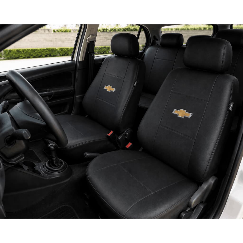 Capa Banco Carro Preta Couro Sintético Chevrolet Agile Astra Vectra Meriva