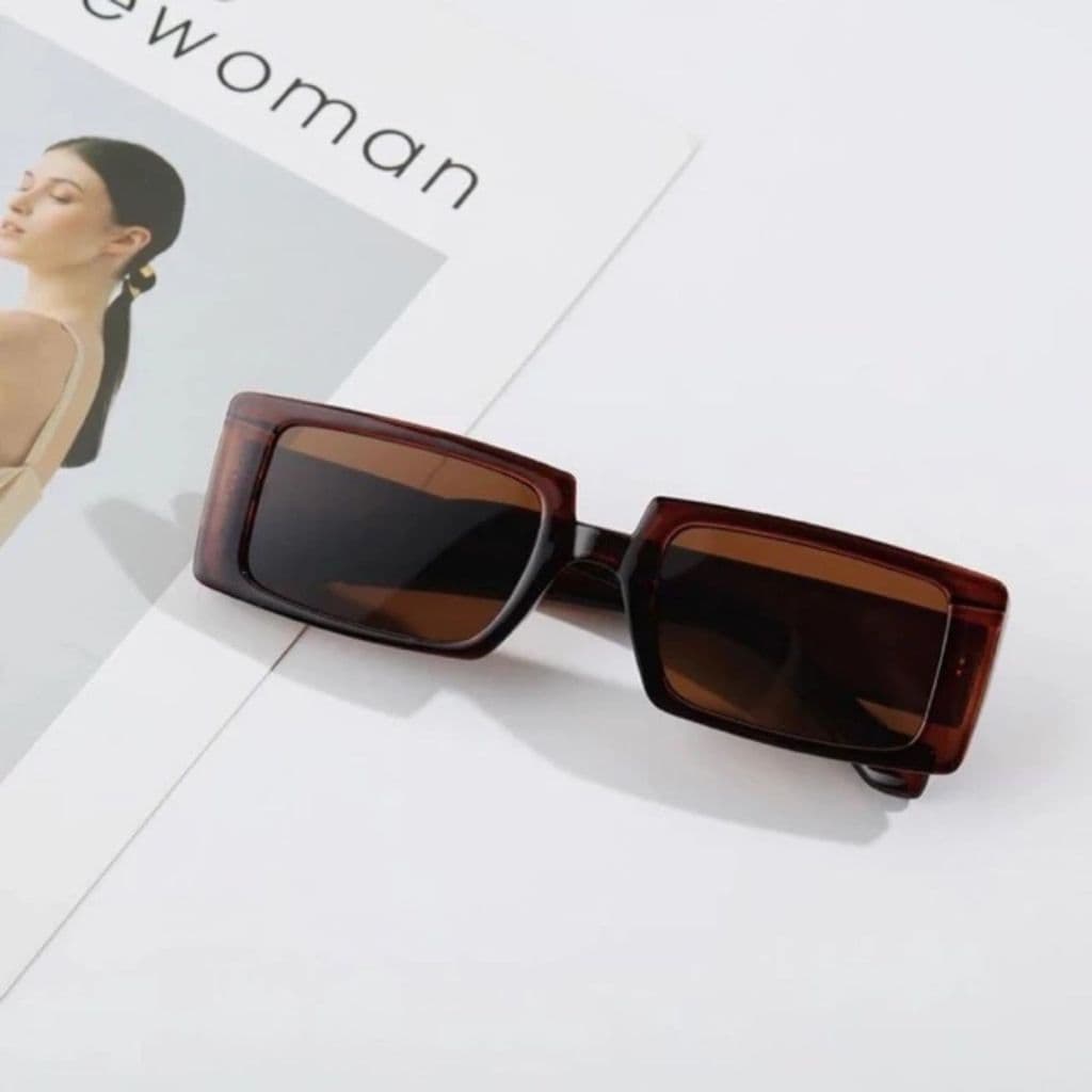 Óculos de Sol Retangular Luxo Masculino Feminino Óculos da moda 98040