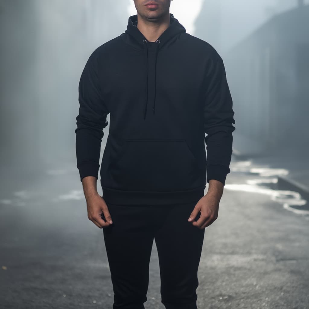 Moletom Canguru Masculino Polo Blu Liso Macio em Algodão Inverno