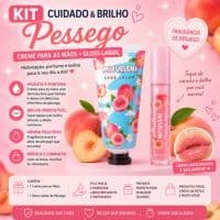Kit Creme para as Mãos + Gloss Labial Pêssego 🍑✨