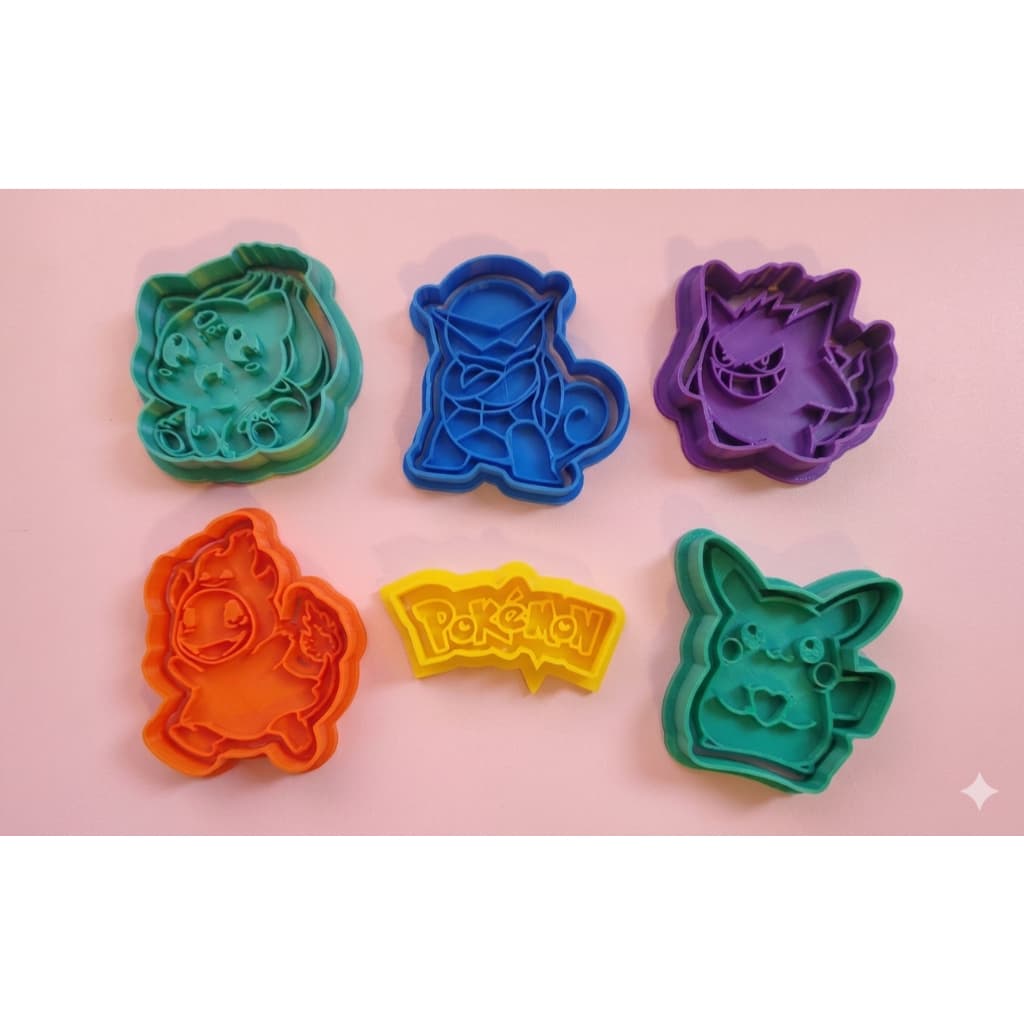Kit 6 Cortador Marcador Pokemon Pasta Americana