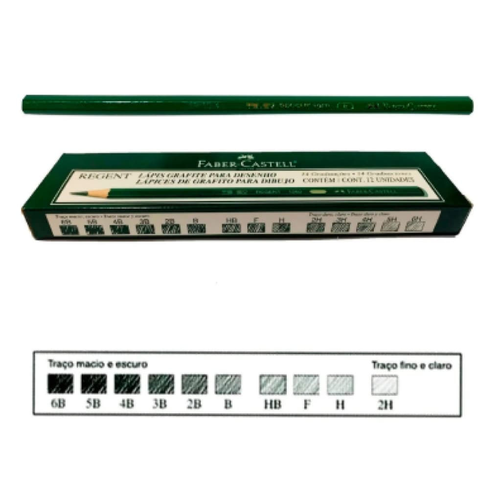 Lápis faber castell - kit p Desenhista  ( 2B; 4B; 6B; 8 B – 3 de cada modelo - 12 lápis)