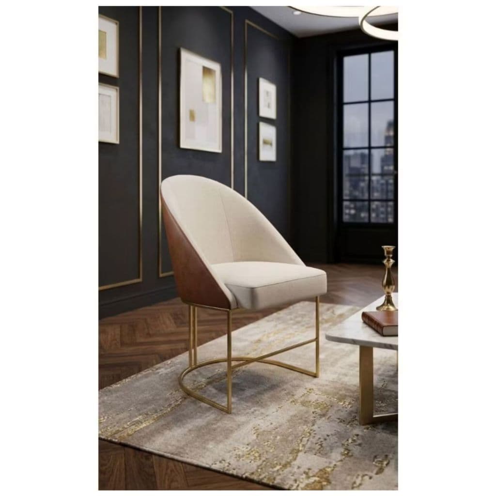 Cadeira Lua COURO|Veludo BASE DE FERRO Poltrona Sala Estar Salão Quarto Estética Decoração Recepção