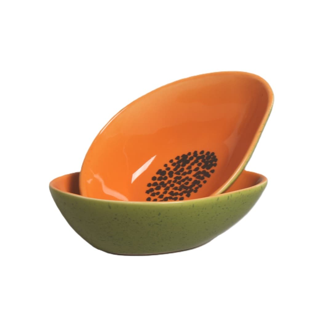 Tigela Mamão Papaya Laranja e verde (Capacidade 400ml)