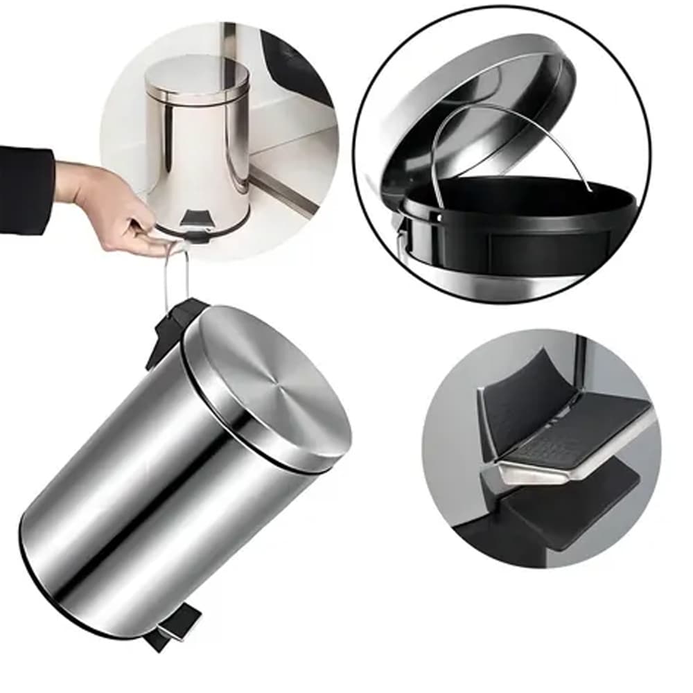 LIXEIRA DE AÇO INOX 5L COM PEDAL BMAX BMF1253