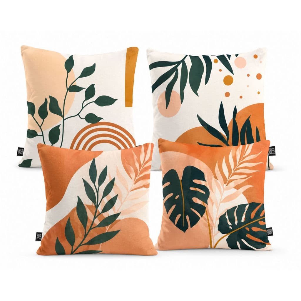 Capa de Almofada Boho Terracota 43x43 Poliéster Premium Estampada Frente e Verso Tokio Design