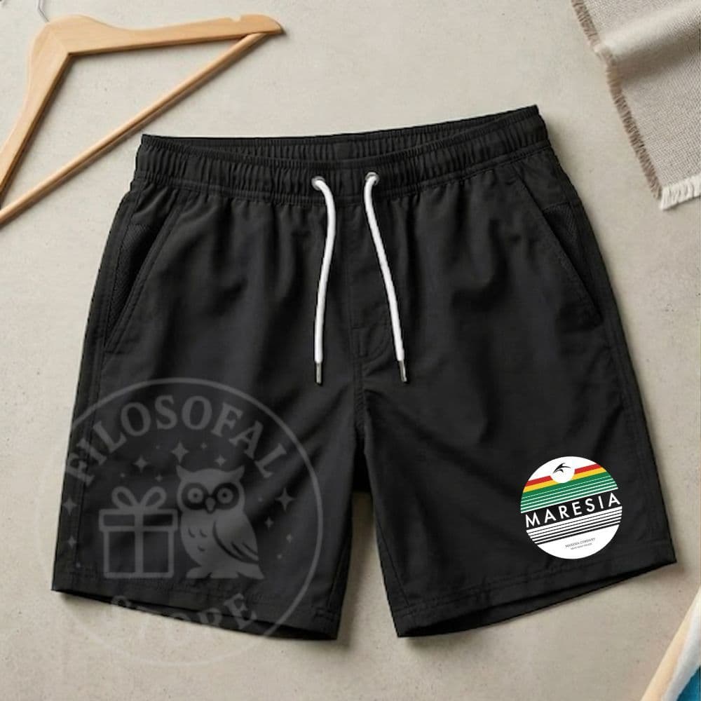 Bermuda Tactel Masculina Maresia Estampa Círculo Short Confortável